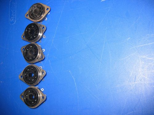 (Lot of 5)   8-Pin tube or relay socket - molded type American phenolic corp.