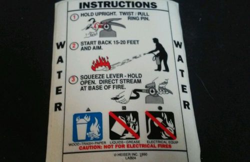 fire extiguisher Replacement water extinguisher  instructions Total of 7