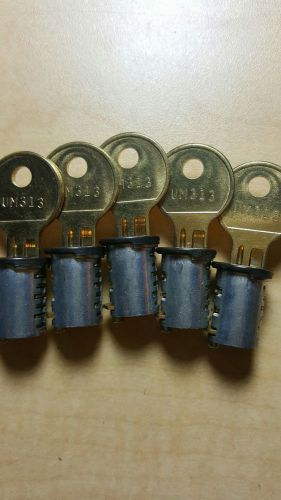 LOT OF (5) HERMAN MILLER LOCK CORES (NEW) #UM313. ALL WITH KEYS.