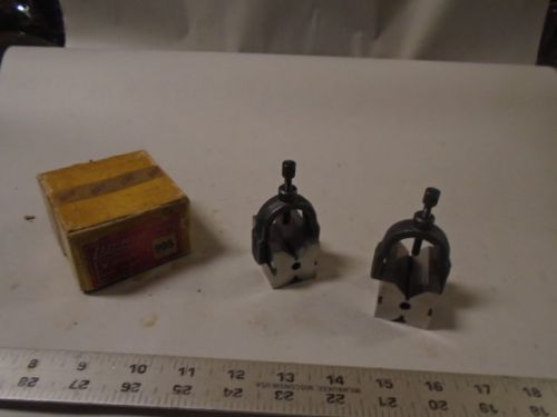MACHINIST TOOLS  LATHE MILL Machinist 2 Lufkin V Block s and Clamps in Box