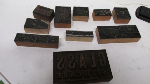 VINTAGE Yellow Pages Cartoons TOOLS Metal Wood Letterpress Printing Block Type