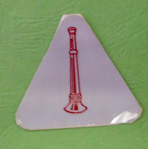 SINGLE BUGLE FIRE DEPT TRIANGLE DECAL STICKER REFLECTIVE