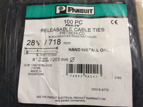 Panduit prt8eh-co cable tie 28 3/8&#034; 100/bag wire 718mm 100 pcs./ties releasable for sale