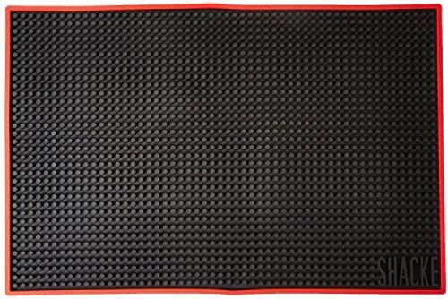 Shacke 18 x 12 inch bar service mat (black with red rim) for sale