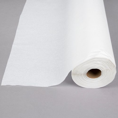 White Embossed Paper Roll Table Cover 40x300