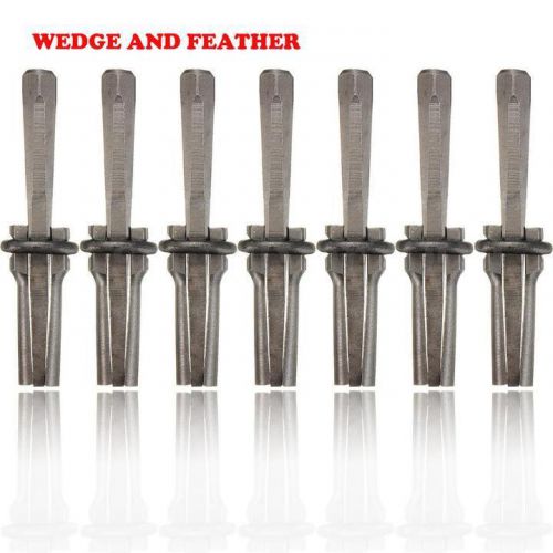 7Set 9/16&#039;&#039; Plug Wedges and Feather Shims Concrete Rock Stone Splitter Tool  $