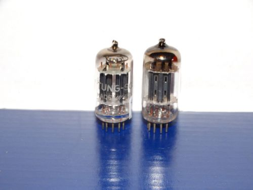 2 x 5687 tung-sol tubes *black plates*d/o getter* for sale