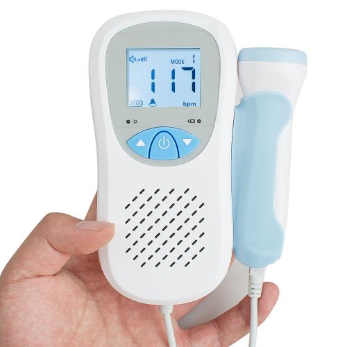 Fetal Doppler PR Heart beat LCD Pocket Prenatal Baby Patient Monitor 3M Probe CE