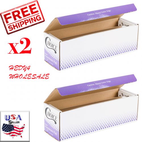 Lot of 2 Choice 12&#034; x 500&#039; Food Service Heavy-Duty Aluminum Foil Roll 12212X5HD