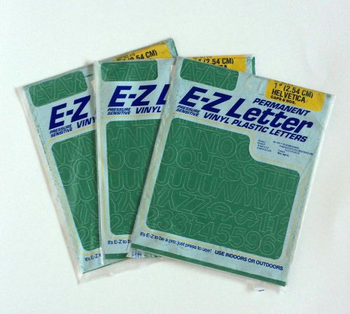Green 1&#034; inch Permanent Self Adhesive Vinyl Letters Numbers Stick-On 3 Packs Lot
