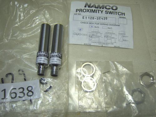 Lot of 2 namco et 120-32420 proximity switch m18 20-250v for sale