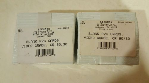 Sicurix baumgartens blank pvc cards video grade CR 80/30 cards 200 qty