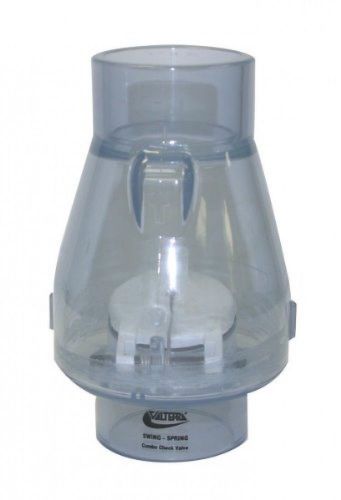 Valterra 200C20 PVC Swing/Spring Combination Check Valve, Clear (A43)