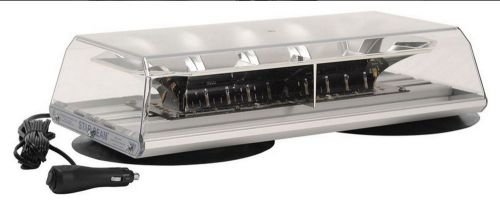 Snow Plow LED Mini-Light Bar Vacuum Magnetic Mount Clear Dome/Amber LEDs, New