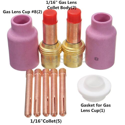 10pcs Gas Lens Accessory Kit 1/16&#039;&#039; for TIG Welding Torch 17/18/26 TAK13 Series
