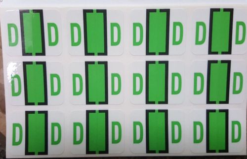 Colwell Light Green Bar-style Color-coded Alphabetic Label - D - 95 labels