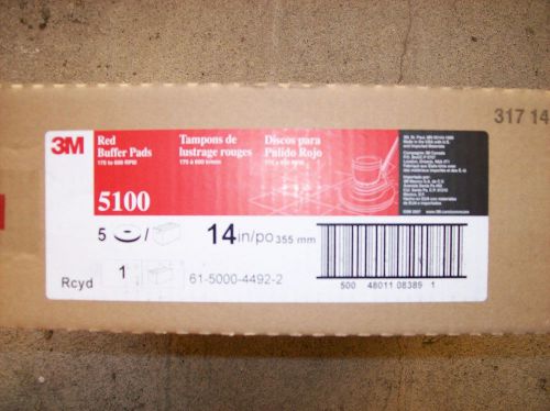 NEW 5pcs 3M 5100 Red Buffer Pads 14&#034; 355mm 1-50004492-2