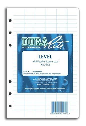 Rite In The Rain Waterproof Loose Leaf, 4-5/8x7, Wht, PK100