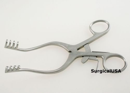 Adson Retractor 6.5&#034; Sharp Points 4x4 Curved Arms NEW SurgicalUSA Instruments