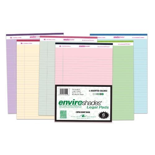 Roaring spring enviroshades 8.5x11.75 assorted legal pad 6/pack for sale