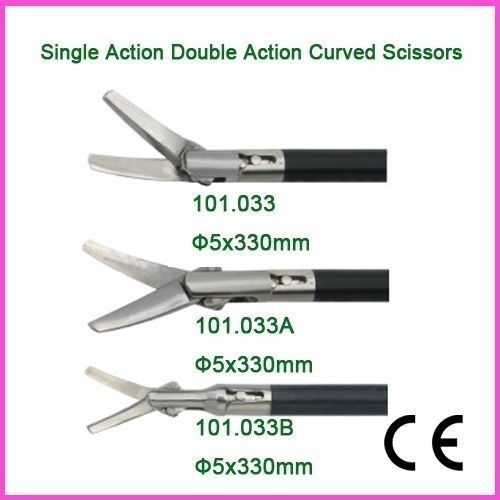Single Action  Curved Scissors 5X330mm Laparoscopic Scissor 360° Autoclavable