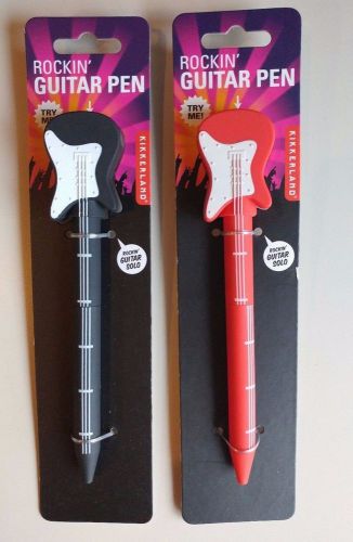 Kikkerland Rockin&#039; Guiter Pen - Set of 2 Pens - Red &amp; Black - NEW!