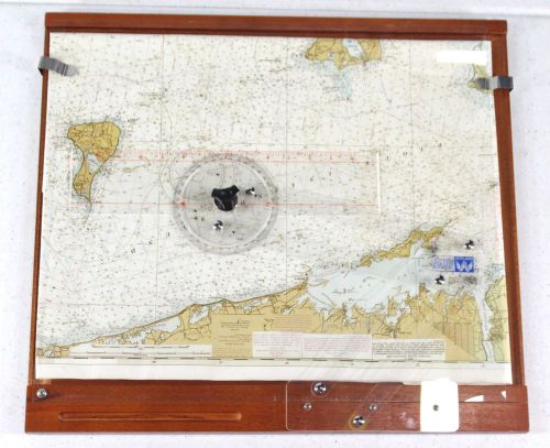 MAPTECH Nautical Course Plotter Acrylic &amp; Wood With Map &amp; Soft Case