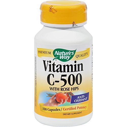 Natures Way Vitamin C 500 with Rose Hips Capsule - 100 per pack -- 6 packs per