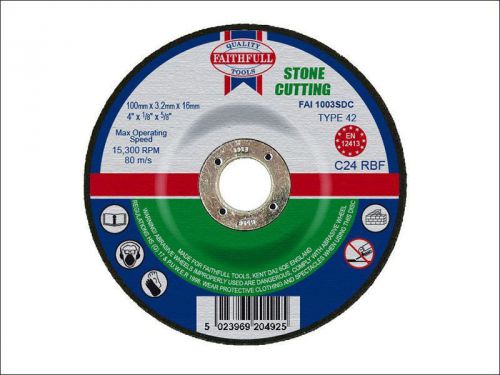Faithfull - Cut Off Disc for Stone Depressed Centre 100 x 3.2 x 16mm