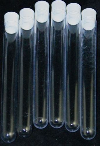 Plastic polystyrene test tubes  16x125mm w/caps: case pk/500 for sale