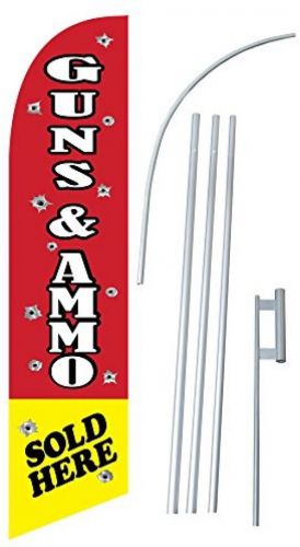 Guns And Ammo Sold Here 12-foot SUPER Swooper Feather Flag With Heavy-Duty And