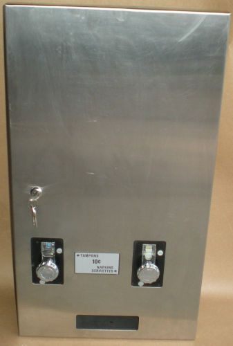 STAINLESS STEEL RECESSED IN WALL SANITARY NAPKIN TAMPON VENDING MACHINE TAMPAX