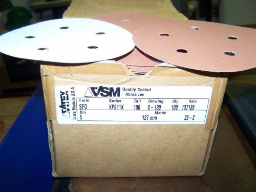 VSM 5&#034; 100G 5 Hole Sanding Disc Hook / Loop