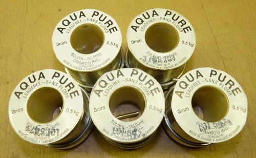 Lot of 5 - lead free 1/8&#034; plumbing solder 1lb spools for sale