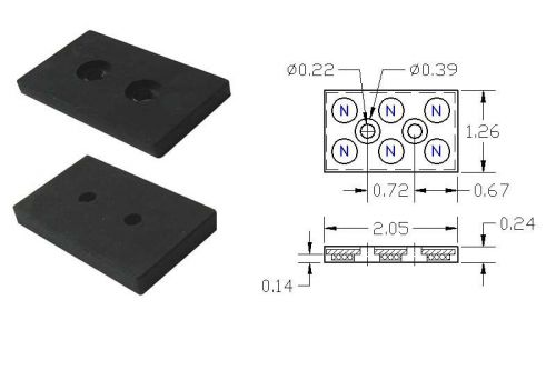 5pcs of Rubber Coated Neodymium (NdFeB) Rectengular Base Magnet