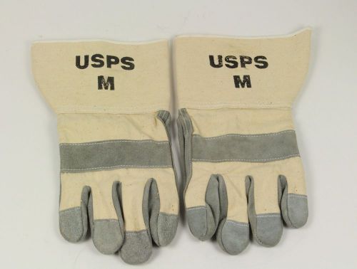 USPS Canvas and Leather Work Gloves - Medium