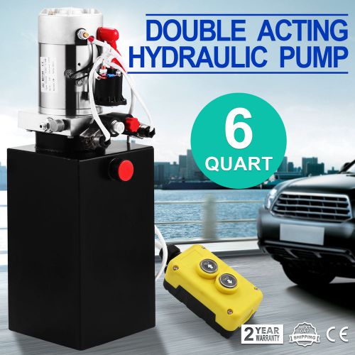 6 QUART DOUBLE ACTING HYDRAULIC PUMP DUMP TRAILER POWER UNIT POWER-UP 12V PRO