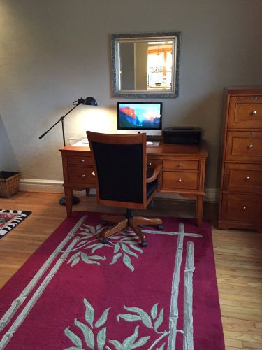 Wood Desk and File Cabinet