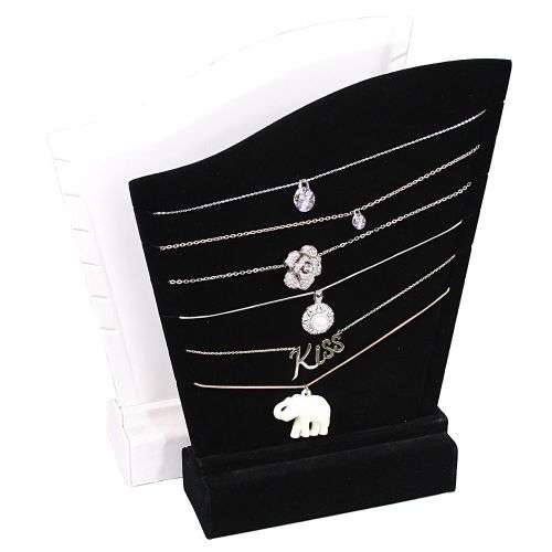 6 NECKLACE HOLDER DISPLAY SHOWCASE DISPLAY STAND JEWELRY BLACK PENDANT STAND