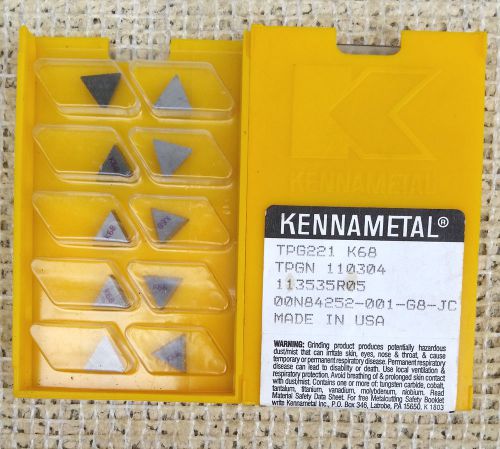 10- KENNAMETAL carbide inserts TPG 221, TPGN 110304, Grade K68   **NEW**