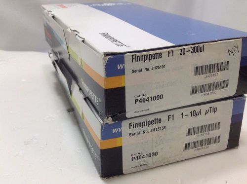 Set of 2 thermo scientific finnpipette f1 pipettes 10, 300 ul  #4 for sale