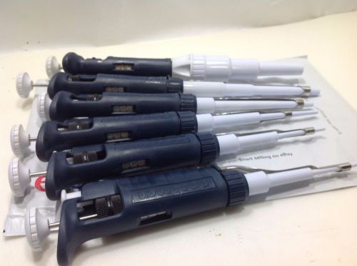 Set of 6 Gilson Pipetman Pipettes P2, P10, P20, P200, P1000, P5000 #8