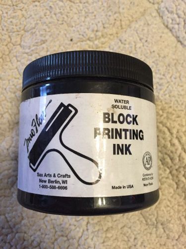 Sax 1299777 True Flow Water Soluble Block Printing Ink - 16 Ounces - Black