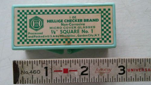 Vintage New Old Stock Hellige 7/8 &#034; Square No. 1 Micro Cover Glass Amount =1 oz.