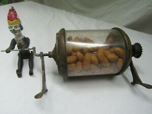 Vintage Antique Cretors Peanut Toasty Roasty Clown and Peanut Jar