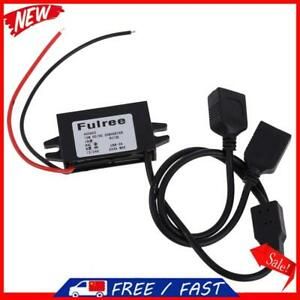 Dual USB 12V 24V to 5V DC/DC Step-down Power Adapter Converter Inverter