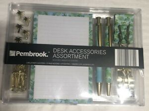 NEW! Pembrook Palm Tree Desk Top Accessories Asst. - Pen Notepad Clips
