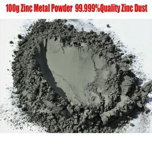 100 Grams Of Zinc Metal Ultrafine Powder, High Purity 99.99% Quality Zinc Dust