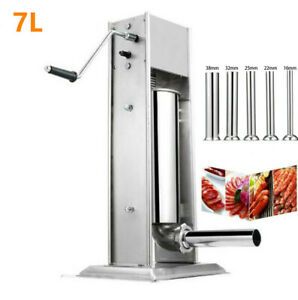 11 Lb/7L Manual Sausage Stuffer Maker 2 Speed Vertical Meat Dough Filler Kitchen