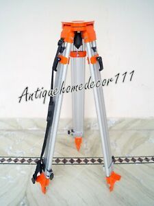 Aluminum Surveying Tripod Stand Total Station Auto Level Electron Flat Head